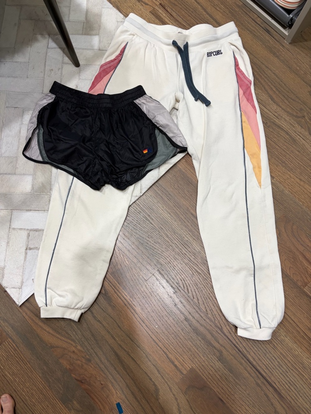 Aviator Nation Wind shorts and Rip Curl Fleece Sweatpants